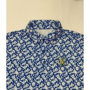 USGA Golf Shirt Men’s Blue Floral 122nd US Open Short Sleeve Polo Size Large